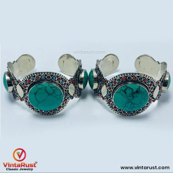 Single Handmade Kuchi Cuff Bracelet: Afghan Tribal Jewelry - Picture 1 of 8